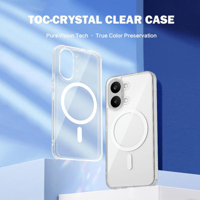 Funda magnética antigolpes LeReach TOC Clear Series de doble compuesto, TPU + acrílico., For Xiaomi Poco X8 Pro Max 5G, For Xiaomi Poco X8 Pro 5G, For Xiaomi 15T Pro 5G, For Xiaomi 15T 5G