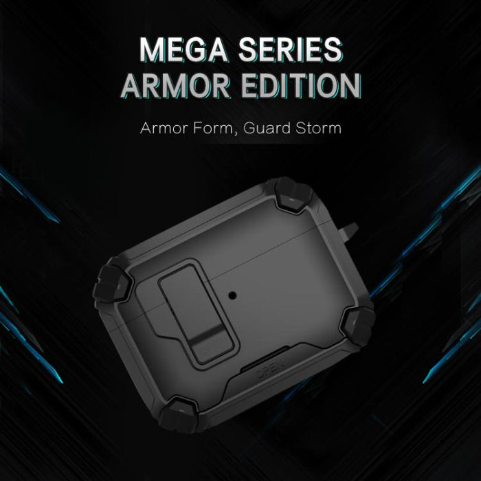 Estuche para auriculares inalámbricos LeReach Mega Series Armor Edition con soporte, For AirPods Pro 3