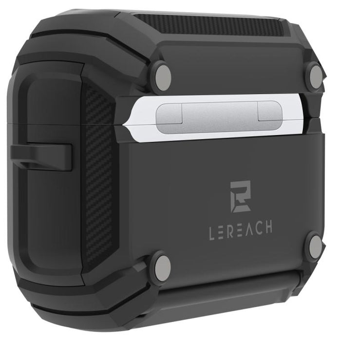 Estuche para auriculares inalámbricos LeReach Mega Series Fiber Armor Edition con soporte, For AirPods Pro 3