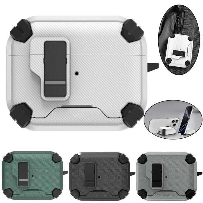 Estuche para auriculares inalámbricos LeReach Mega Series Fiber Armor Edition con soporte, For AirPods Pro 3