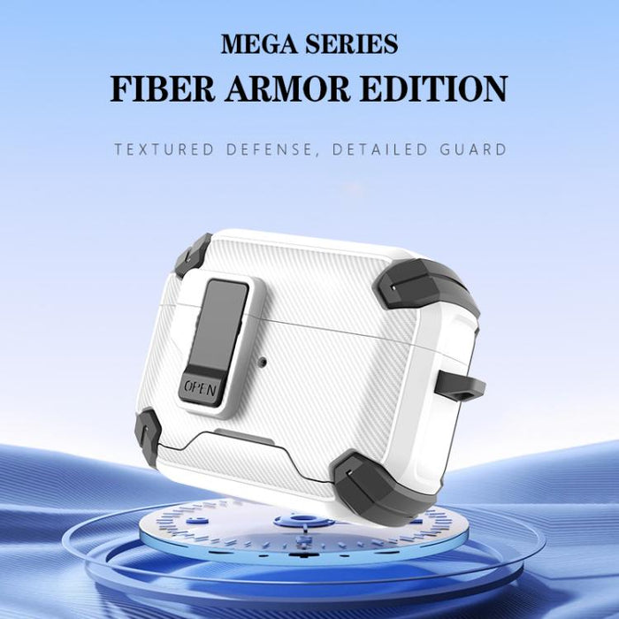 Estuche para auriculares inalámbricos LeReach Mega Series Fiber Armor Edition con soporte, For AirPods Pro 3