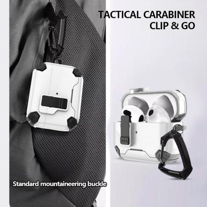 Estuche para auriculares inalámbricos LeReach Mega Series Fiber Armor Edition con soporte, For AirPods Pro 3