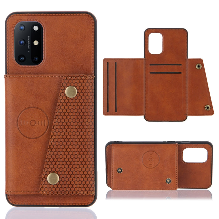 Estuche protector magnético a prueba de golpes con doble hebilla PU + TPU con ranuras para tarjetas y soporte, For OnePlus 8T, For OPPO F17 Pro, For OPPO Realme 7 5G, For OPPO Realme 7i, For OPPO Realme 7 Pro, For Xiaomi Poco X3