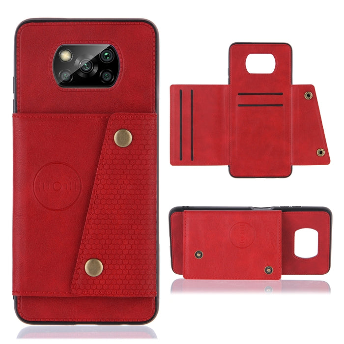 Estuche protector magnético a prueba de golpes con doble hebilla PU + TPU con ranuras para tarjetas y soporte, For OnePlus 8T, For OPPO F17 Pro, For OPPO Realme 7 5G, For OPPO Realme 7i, For OPPO Realme 7 Pro, For Xiaomi Poco X3