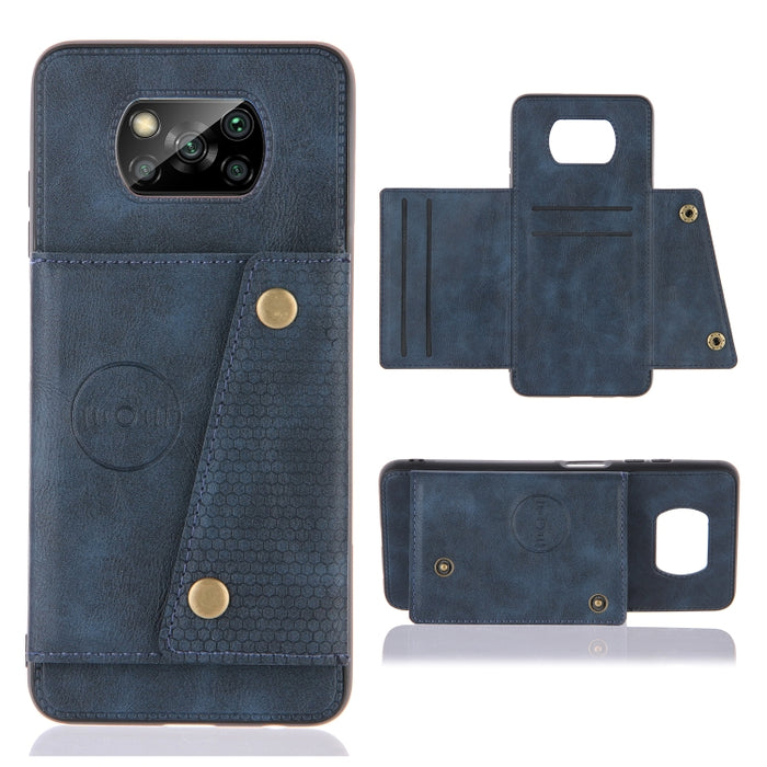 Estuche protector magnético a prueba de golpes con doble hebilla PU + TPU con ranuras para tarjetas y soporte, For OnePlus 8T, For OPPO F17 Pro, For OPPO Realme 7 5G, For OPPO Realme 7i, For OPPO Realme 7 Pro, For Xiaomi Poco X3