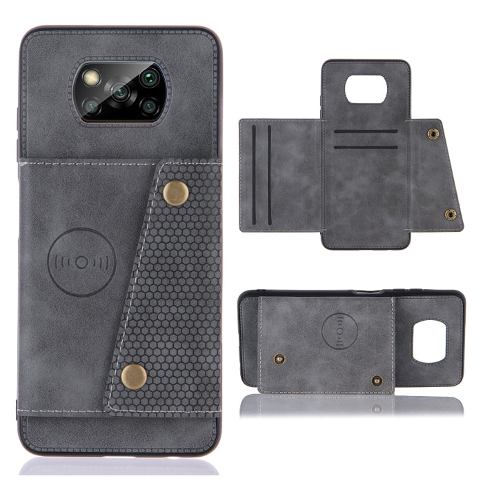 Estuche protector magnético a prueba de golpes con doble hebilla PU + TPU con ranuras para tarjetas y soporte, For OnePlus 8T, For OPPO F17 Pro, For OPPO Realme 7 5G, For OPPO Realme 7i, For OPPO Realme 7 Pro, For Xiaomi Poco X3