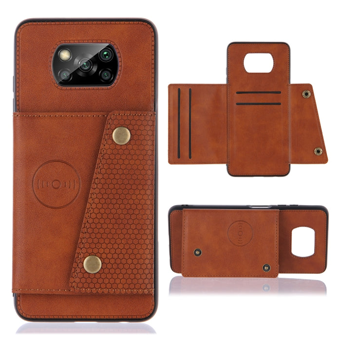 Estuche protector magnético a prueba de golpes con doble hebilla PU + TPU con ranuras para tarjetas y soporte, For OnePlus 8T, For OPPO F17 Pro, For OPPO Realme 7 5G, For OPPO Realme 7i, For OPPO Realme 7 Pro, For Xiaomi Poco X3