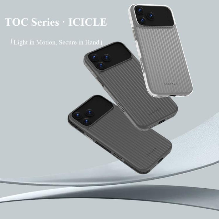 Funda antideslizante de doble cara para teléfono LeReach TOC Icicle Series Ice Mist, For iPhone 17 Pro Max, For iPhone 17 Pro, For iPhone 17, For iPhone Air