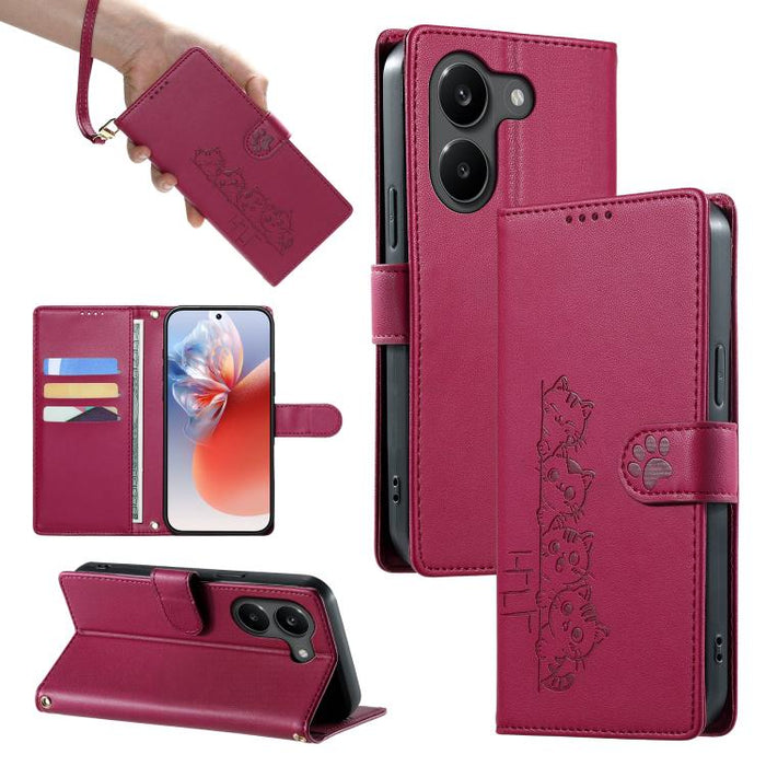 Funda para teléfono de piel vegana con cierre magnético y diseño de lindos gatos., For Xiaomi 17 Max, For Xiaomi 17T Pro 5G, For Xiaomi 17T 5G, For Xiaomi Poco X8 Pro Max / Redmi Turbo 5 Max, For Xiaomi Poco X8 Pro 5G / Redmi Turbo 5 5G                ...