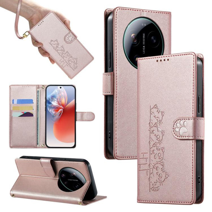 Funda para teléfono de piel vegana con cierre magnético y diseño de lindos gatos., For Xiaomi 17 Max, For Xiaomi 17T Pro 5G, For Xiaomi 17T 5G, For Xiaomi Poco X8 Pro Max / Redmi Turbo 5 Max, For Xiaomi Poco X8 Pro 5G / Redmi Turbo 5 5G                ...
