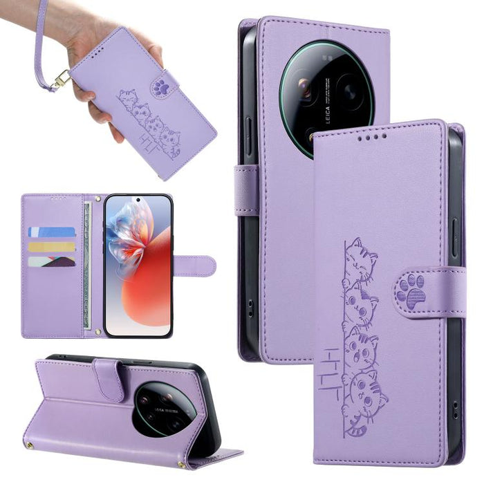 Funda para teléfono de piel vegana con cierre magnético y diseño de lindos gatos., For Xiaomi 17 Max, For Xiaomi 17T Pro 5G, For Xiaomi 17T 5G, For Xiaomi Poco X8 Pro Max / Redmi Turbo 5 Max, For Xiaomi Poco X8 Pro 5G / Redmi Turbo 5 5G                ...