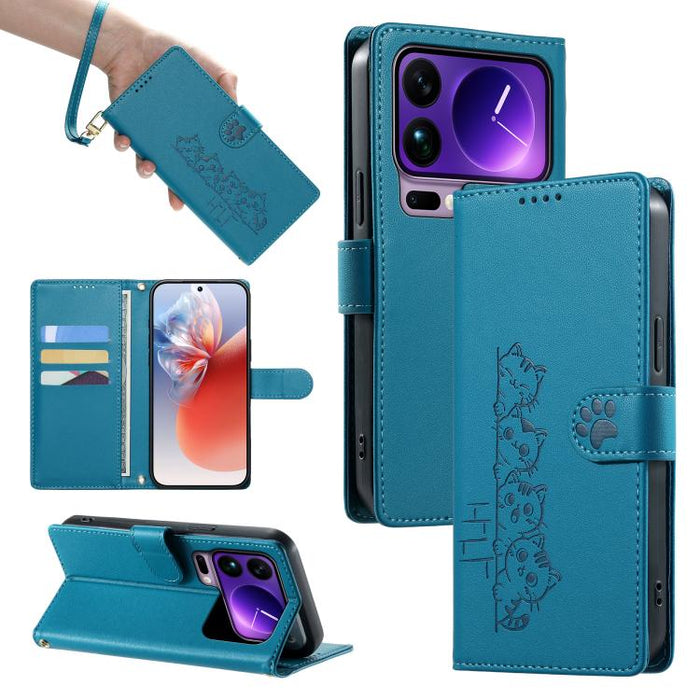 Funda para teléfono de piel vegana con cierre magnético y diseño de lindos gatos., For Xiaomi 17 Max, For Xiaomi 17T Pro 5G, For Xiaomi 17T 5G, For Xiaomi Poco X8 Pro Max / Redmi Turbo 5 Max, For Xiaomi Poco X8 Pro 5G / Redmi Turbo 5 5G                ...