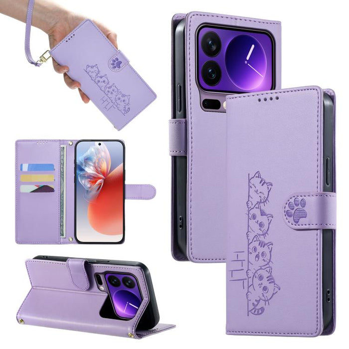 Funda para teléfono de piel vegana con cierre magnético y diseño de lindos gatos., For Xiaomi 17 Max, For Xiaomi 17T Pro 5G, For Xiaomi 17T 5G, For Xiaomi Poco X8 Pro Max / Redmi Turbo 5 Max, For Xiaomi Poco X8 Pro 5G / Redmi Turbo 5 5G                ...