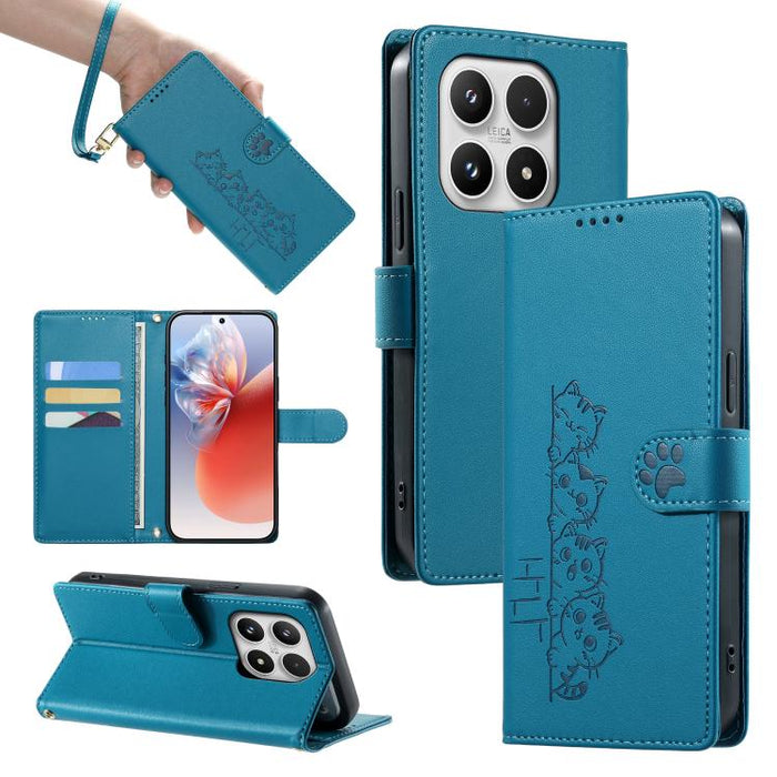 Funda para teléfono de piel vegana con cierre magnético y diseño de lindos gatos., For Xiaomi 17 Max, For Xiaomi 17T Pro 5G, For Xiaomi 17T 5G, For Xiaomi Poco X8 Pro Max / Redmi Turbo 5 Max, For Xiaomi Poco X8 Pro 5G / Redmi Turbo 5 5G                ...
