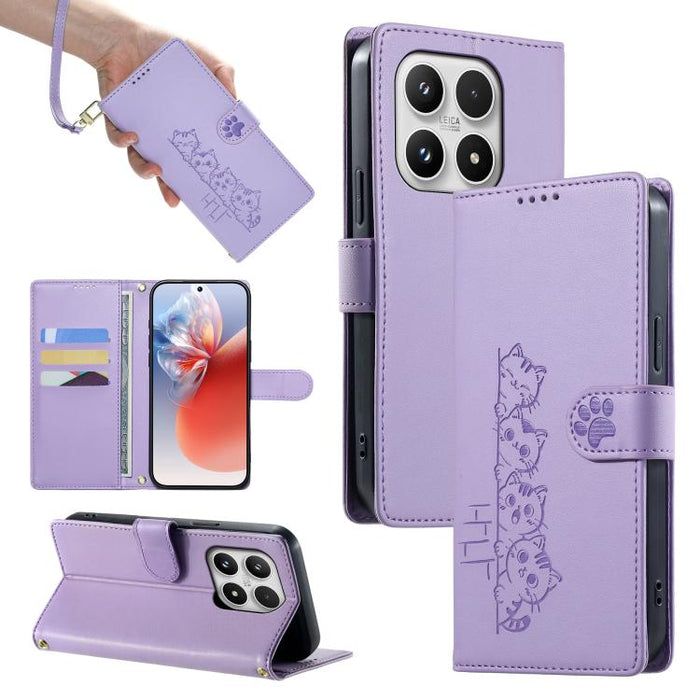 Funda para teléfono de piel vegana con cierre magnético y diseño de lindos gatos., For Xiaomi 17 Max, For Xiaomi 17T Pro 5G, For Xiaomi 17T 5G, For Xiaomi Poco X8 Pro Max / Redmi Turbo 5 Max, For Xiaomi Poco X8 Pro 5G / Redmi Turbo 5 5G                ...