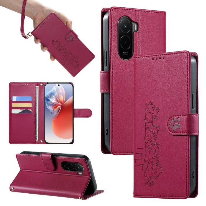 Funda para teléfono de piel vegana con cierre magnético y diseño de lindos gatos., For Xiaomi 17 Max, For Xiaomi 17T Pro 5G, For Xiaomi 17T 5G, For Xiaomi Poco X8 Pro Max / Redmi Turbo 5 Max, For Xiaomi Poco X8 Pro 5G / Redmi Turbo 5 5G                ...