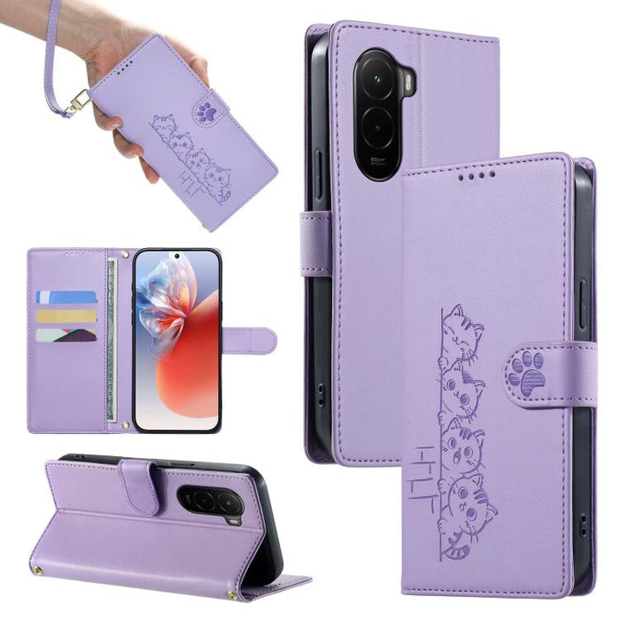 Funda para teléfono de piel vegana con cierre magnético y diseño de lindos gatos., For Xiaomi 17 Max, For Xiaomi 17T Pro 5G, For Xiaomi 17T 5G, For Xiaomi Poco X8 Pro Max / Redmi Turbo 5 Max, For Xiaomi Poco X8 Pro 5G / Redmi Turbo 5 5G                ...