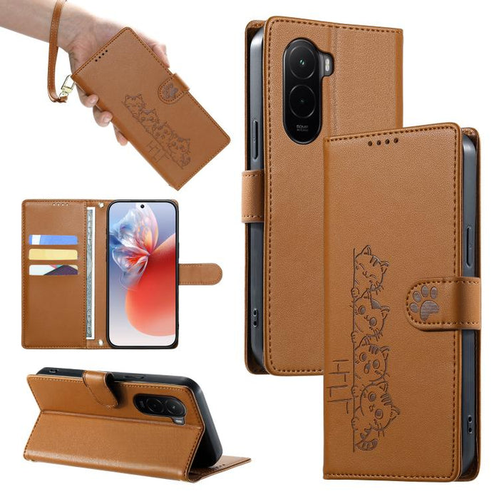 Funda para teléfono de piel vegana con cierre magnético y diseño de lindos gatos., For Xiaomi 17 Max, For Xiaomi 17T Pro 5G, For Xiaomi 17T 5G, For Xiaomi Poco X8 Pro Max / Redmi Turbo 5 Max, For Xiaomi Poco X8 Pro 5G / Redmi Turbo 5 5G                ...