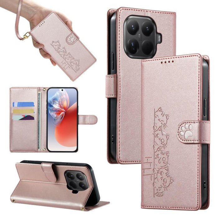 Funda para teléfono de piel vegana con cierre magnético y diseño de lindos gatos., For Xiaomi 17 Max, For Xiaomi 17T Pro 5G, For Xiaomi 17T 5G, For Xiaomi Poco X8 Pro Max / Redmi Turbo 5 Max, For Xiaomi Poco X8 Pro 5G / Redmi Turbo 5 5G                ...