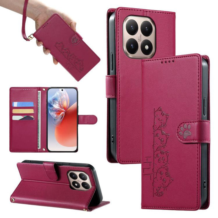 Funda para teléfono de piel vegana con cierre magnético y diseño de lindos gatos., For Xiaomi 17 Max, For Xiaomi 17T Pro 5G, For Xiaomi 17T 5G, For Xiaomi Poco X8 Pro Max / Redmi Turbo 5 Max, For Xiaomi Poco X8 Pro 5G / Redmi Turbo 5 5G                ...