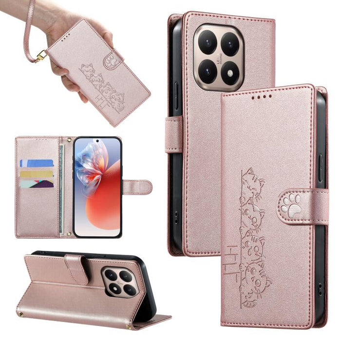 Funda para teléfono de piel vegana con cierre magnético y diseño de lindos gatos., For Xiaomi 17 Max, For Xiaomi 17T Pro 5G, For Xiaomi 17T 5G, For Xiaomi Poco X8 Pro Max / Redmi Turbo 5 Max, For Xiaomi Poco X8 Pro 5G / Redmi Turbo 5 5G                ...