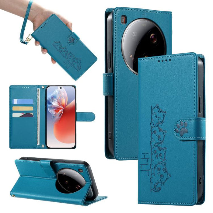 Funda para teléfono de piel vegana con cierre magnético y diseño de lindos gatos., For Xiaomi 15 Ultra, For Xiaomi Poco X7 Pro / Redmi Turbo 4, For Xiaomi 15 Pro, For Xiaomi 15, For Xiaomi 14T Pro, For Xiaomi 14T, For Xiaomi Poco F6 / Redmi Turbo 3