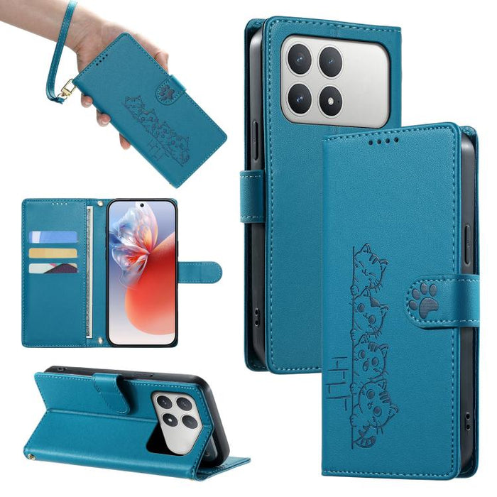 Funda para teléfono de piel vegana con cierre magnético y diseño de lindos gatos., For Xiaomi 17 Max, For Xiaomi 17T Pro 5G, For Xiaomi 17T 5G, For Xiaomi Poco X8 Pro Max / Redmi Turbo 5 Max, For Xiaomi Poco X8 Pro 5G / Redmi Turbo 5 5G                ...