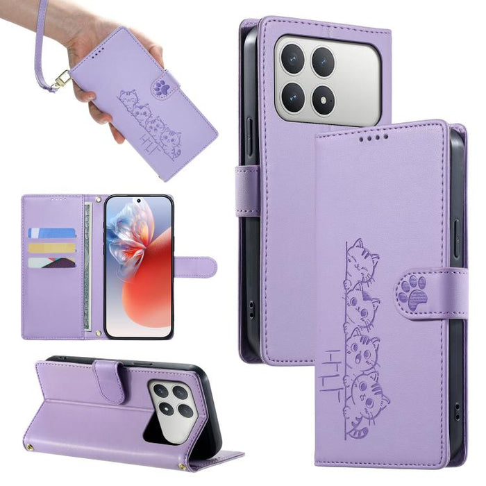 Funda para teléfono de piel vegana con cierre magnético y diseño de lindos gatos., For Xiaomi 17 Max, For Xiaomi 17T Pro 5G, For Xiaomi 17T 5G, For Xiaomi Poco X8 Pro Max / Redmi Turbo 5 Max, For Xiaomi Poco X8 Pro 5G / Redmi Turbo 5 5G                ...