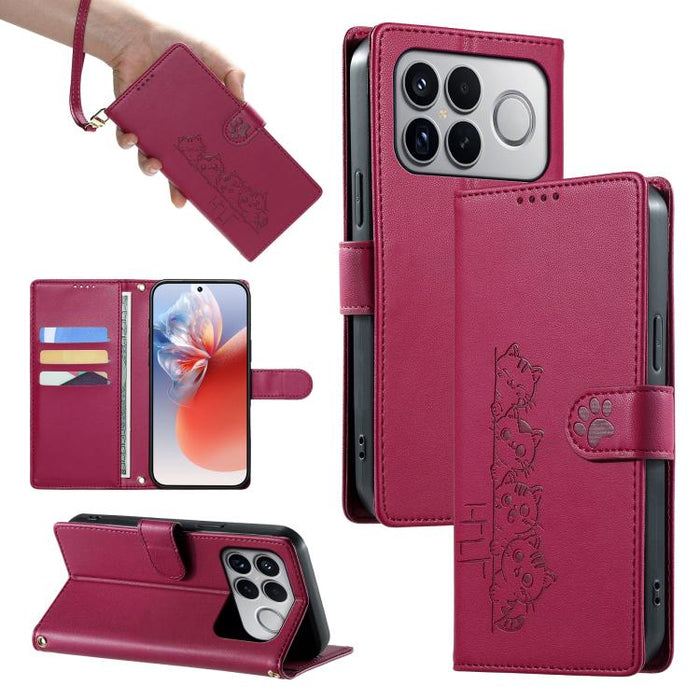 Funda para teléfono de piel vegana con cierre magnético y diseño de lindos gatos., For Xiaomi 17 Max, For Xiaomi 17T Pro 5G, For Xiaomi 17T 5G, For Xiaomi Poco X8 Pro Max / Redmi Turbo 5 Max, For Xiaomi Poco X8 Pro 5G / Redmi Turbo 5 5G                ...
