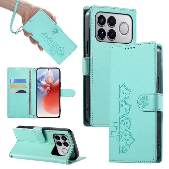 Funda para teléfono de piel vegana con cierre magnético y diseño de lindos gatos., For Xiaomi 17 Max, For Xiaomi 17T Pro 5G, For Xiaomi 17T 5G, For Xiaomi Poco X8 Pro Max / Redmi Turbo 5 Max, For Xiaomi Poco X8 Pro 5G / Redmi Turbo 5 5G                ...