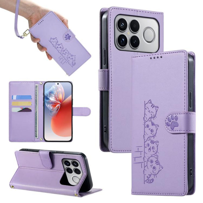 Funda para teléfono de piel vegana con cierre magnético y diseño de lindos gatos., For Xiaomi 17 Max, For Xiaomi 17T Pro 5G, For Xiaomi 17T 5G, For Xiaomi Poco X8 Pro Max / Redmi Turbo 5 Max, For Xiaomi Poco X8 Pro 5G / Redmi Turbo 5 5G                ...