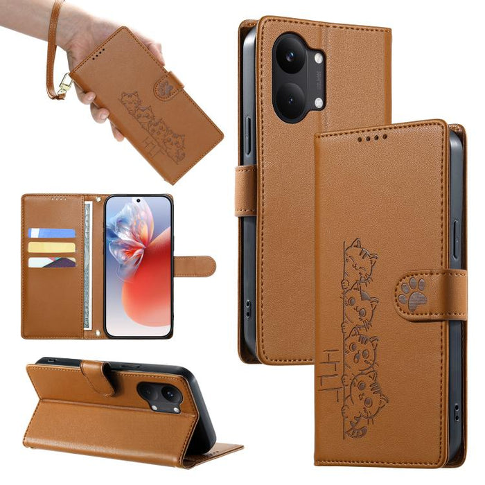 Funda para teléfono de piel vegana con cierre magnético y diseño de lindos gatos., For Xiaomi 17 Max, For Xiaomi 17T Pro 5G, For Xiaomi 17T 5G, For Xiaomi Poco X8 Pro Max / Redmi Turbo 5 Max, For Xiaomi Poco X8 Pro 5G / Redmi Turbo 5 5G                ...