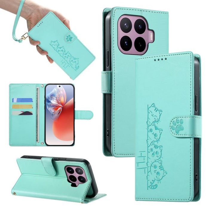 Funda para teléfono de piel vegana con cierre magnético y diseño de lindos gatos., For Xiaomi 17 Max, For Xiaomi 17T Pro 5G, For Xiaomi 17T 5G, For Xiaomi Poco X8 Pro Max / Redmi Turbo 5 Max, For Xiaomi Poco X8 Pro 5G / Redmi Turbo 5 5G                ...
