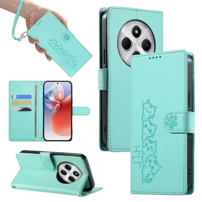 Funda para teléfono de piel vegana con cierre magnético y diseño de lindos gatos., For Redmi A7 Pro 171mm / Poco C85x 5G, For Redmi 15a 5G, For Redmi Note 15 Pro+ 5G 163.3mm / Poco M8 Pro 5G, For Redmi Note 15 4G / 5G Global 164mm / Poco M8 5G         ...