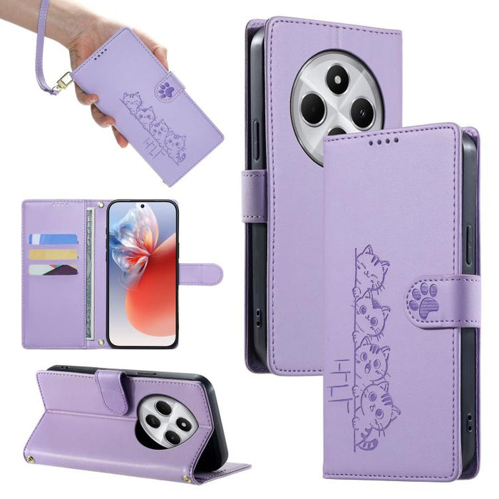 Funda para teléfono de piel vegana con cierre magnético y diseño de lindos gatos., For Redmi A7 Pro 171mm / Poco C85x 5G, For Redmi 15a 5G, For Redmi Note 15 Pro+ 5G 163.3mm / Poco M8 Pro 5G, For Redmi Note 15 4G / 5G Global 164mm / Poco M8 5G         ...
