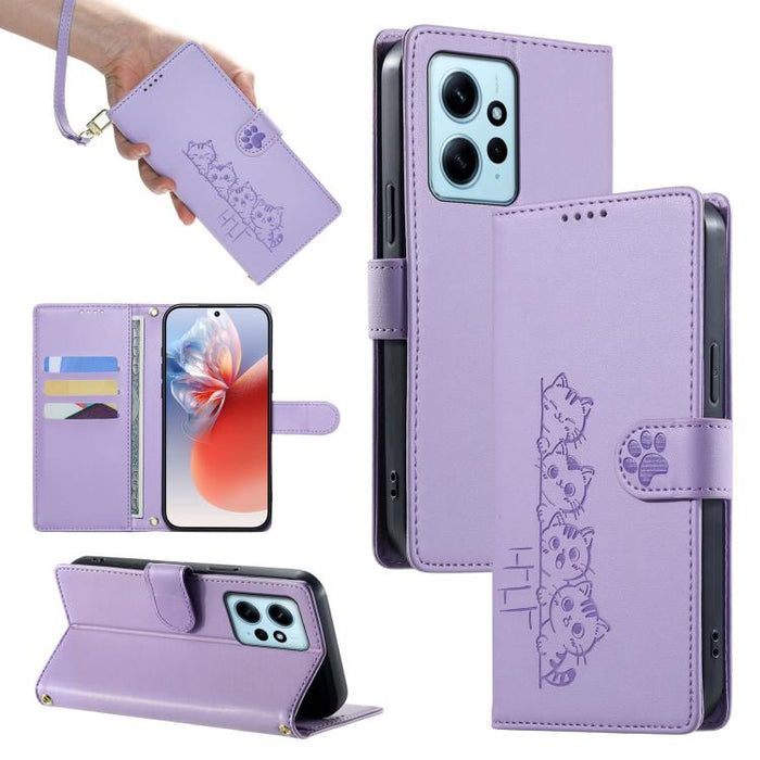 Funda para teléfono de piel vegana con cierre magnético y diseño de lindos gatos., For Redmi Note 14 Pro 5G / Note 14 Pro+ 5G, For Redmi K70 Ultra, For Redmi 13 / Note 13R / Poco M6 4G, For Redmi K70 / K70 Pro / Poco F6 Pro, For Redmi A3 / Xiaomi Poco ...