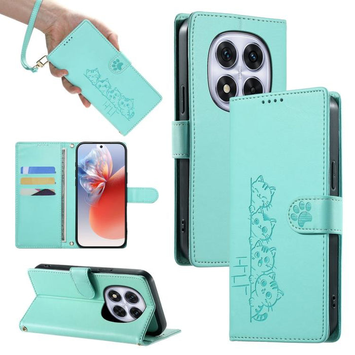 Funda para teléfono de piel vegana con cierre magnético y diseño de lindos gatos., For Redmi A7 Pro 171mm / Poco C85x 5G, For Redmi 15a 5G, For Redmi Note 15 Pro+ 5G 163.3mm / Poco M8 Pro 5G, For Redmi Note 15 4G / 5G Global 164mm / Poco M8 5G         ...