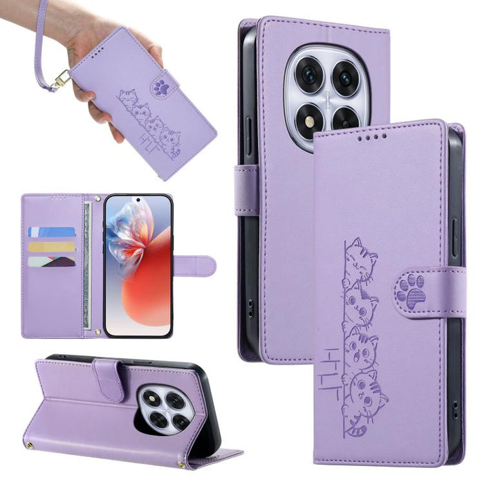 Funda para teléfono de piel vegana con cierre magnético y diseño de lindos gatos., For Redmi A7 Pro 171mm / Poco C85x 5G, For Redmi 15a 5G, For Redmi Note 15 Pro+ 5G 163.3mm / Poco M8 Pro 5G, For Redmi Note 15 4G / 5G Global 164mm / Poco M8 5G         ...