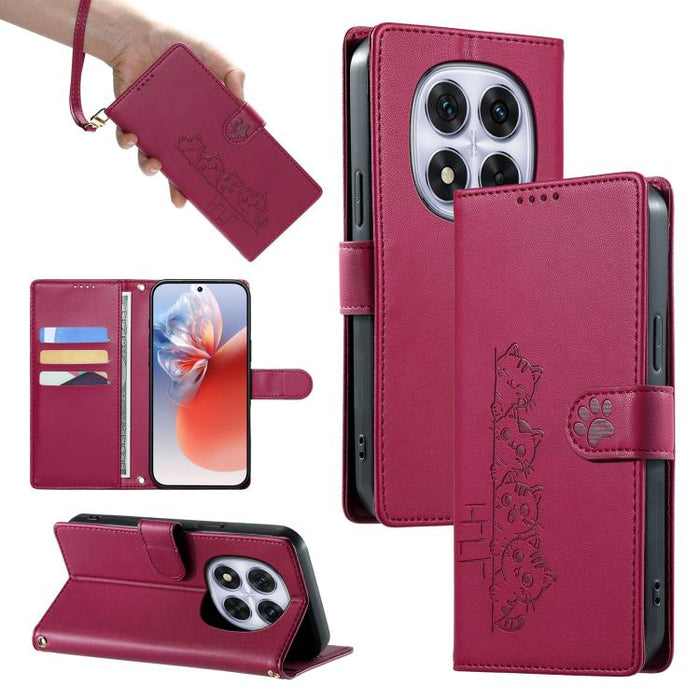 Funda para teléfono de piel vegana con cierre magnético y diseño de lindos gatos., For Redmi Note 14 Pro 5G / Note 14 Pro+ 5G, For Redmi K70 Ultra, For Redmi 13 / Note 13R / Poco M6 4G, For Redmi K70 / K70 Pro / Poco F6 Pro, For Redmi A3 / Xiaomi Poco ...