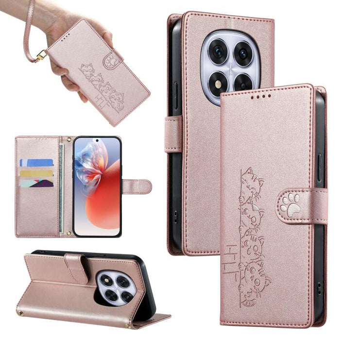 Funda para teléfono de piel vegana con cierre magnético y diseño de lindos gatos., For Redmi Note 14 Pro 5G / Note 14 Pro+ 5G, For Redmi K70 Ultra, For Redmi 13 / Note 13R / Poco M6 4G, For Redmi K70 / K70 Pro / Poco F6 Pro, For Redmi A3 / Xiaomi Poco ...