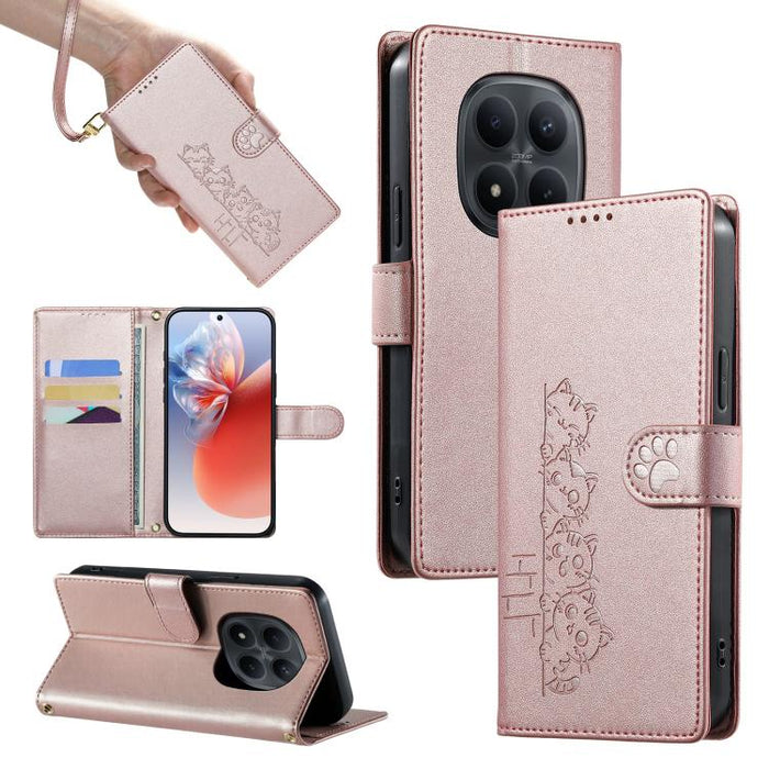 Funda para teléfono de piel vegana con cierre magnético y diseño de lindos gatos., For Redmi A7 Pro 171mm / Poco C85x 5G, For Redmi 15a 5G, For Redmi Note 15 Pro+ 5G 163.3mm / Poco M8 Pro 5G, For Redmi Note 15 4G / 5G Global 164mm / Poco M8 5G         ...