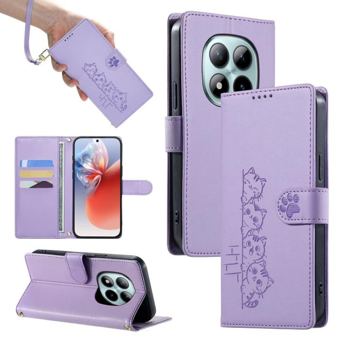 Funda para teléfono de piel vegana con cierre magnético y diseño de lindos gatos., For Redmi A7 Pro 171mm / Poco C85x 5G, For Redmi 15a 5G, For Redmi Note 15 Pro+ 5G 163.3mm / Poco M8 Pro 5G, For Redmi Note 15 4G / 5G Global 164mm / Poco M8 5G         ...