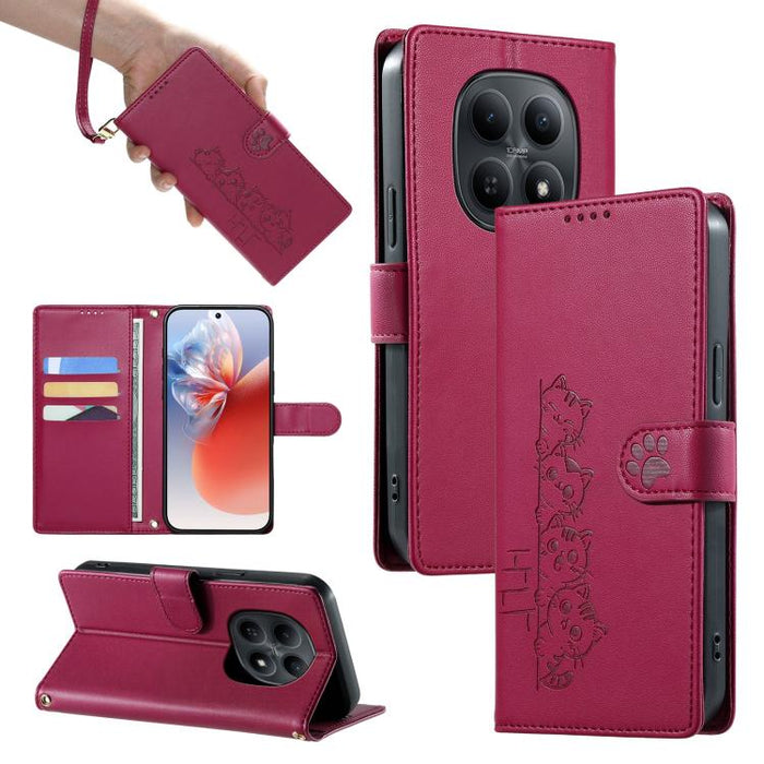 Funda para teléfono de piel vegana con cierre magnético y diseño de lindos gatos., For Redmi A7 Pro 171mm / Poco C85x 5G, For Redmi 15a 5G, For Redmi Note 15 Pro+ 5G 163.3mm / Poco M8 Pro 5G, For Redmi Note 15 4G / 5G Global 164mm / Poco M8 5G         ...