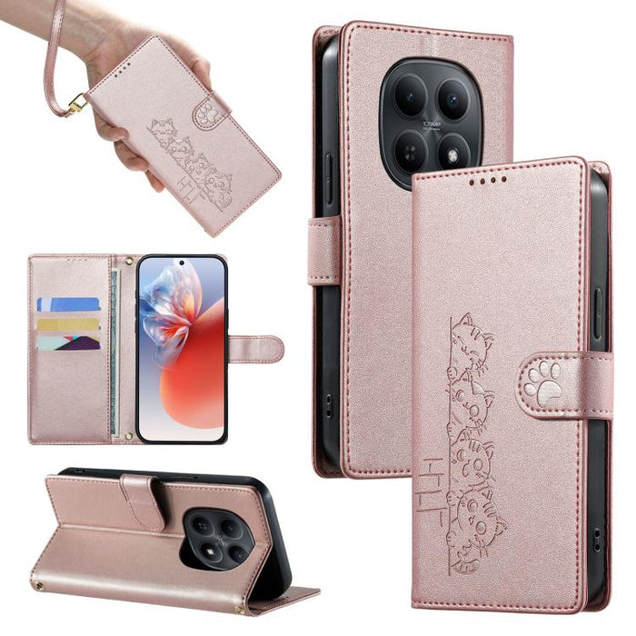 Funda para teléfono de piel vegana con cierre magnético y diseño de lindos gatos., For Redmi A7 Pro 171mm / Poco C85x 5G, For Redmi 15a 5G, For Redmi Note 15 Pro+ 5G 163.3mm / Poco M8 Pro 5G, For Redmi Note 15 4G / 5G Global 164mm / Poco M8 5G         ...