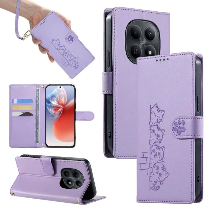 Funda para teléfono de piel vegana con cierre magnético y diseño de lindos gatos., For Redmi A7 Pro 171mm / Poco C85x 5G, For Redmi 15a 5G, For Redmi Note 15 Pro+ 5G 163.3mm / Poco M8 Pro 5G, For Redmi Note 15 4G / 5G Global 164mm / Poco M8 5G         ...