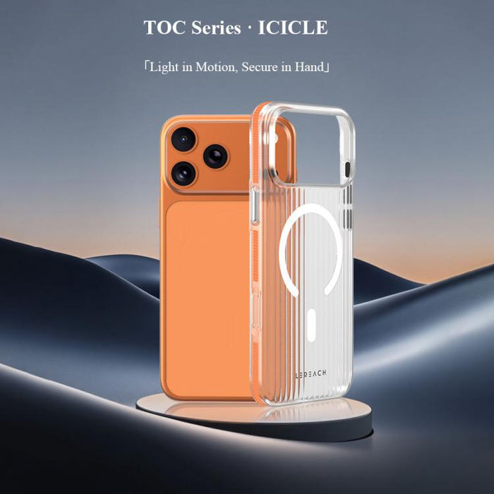 Funda magnética antideslizante de doble cara para teléfono LeReach TOC Icicle Series Ice Mist, For iPhone 17 Pro Max, For iPhone 17 Pro, For iPhone 17, For iPhone Air