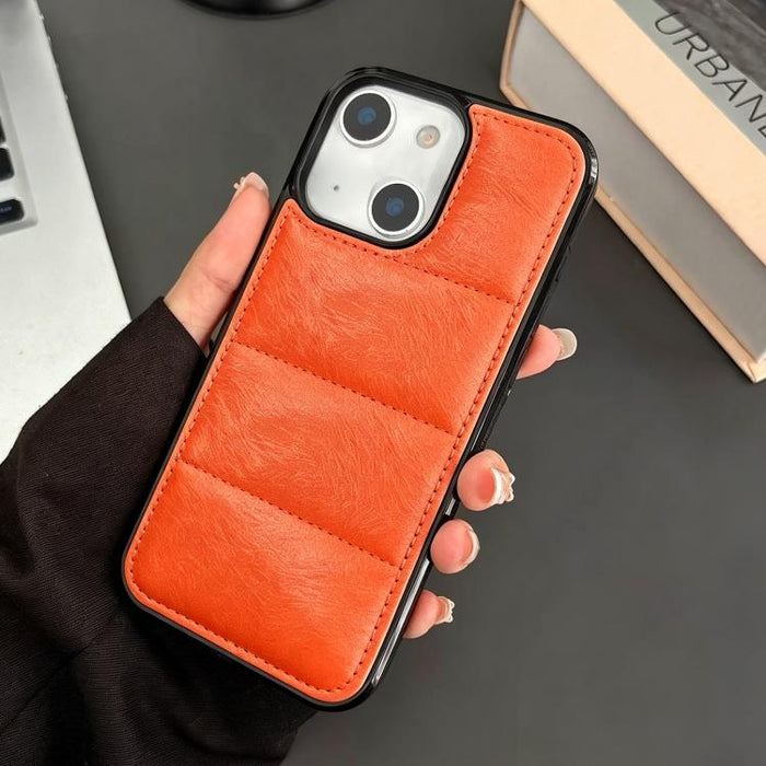 Funda para teléfono de PU + TPU con relleno de algodón y plumón de eider de crin de caballo, For iPhone 17 Pro Max, For iPhone 17 Pro, For iPhone 17, For iPhone 16 Pro Max, For iPhone 16 Pro, For iPhone 16 Plus, For iPhone 16, For iPhone 15 Pro Max    ...
