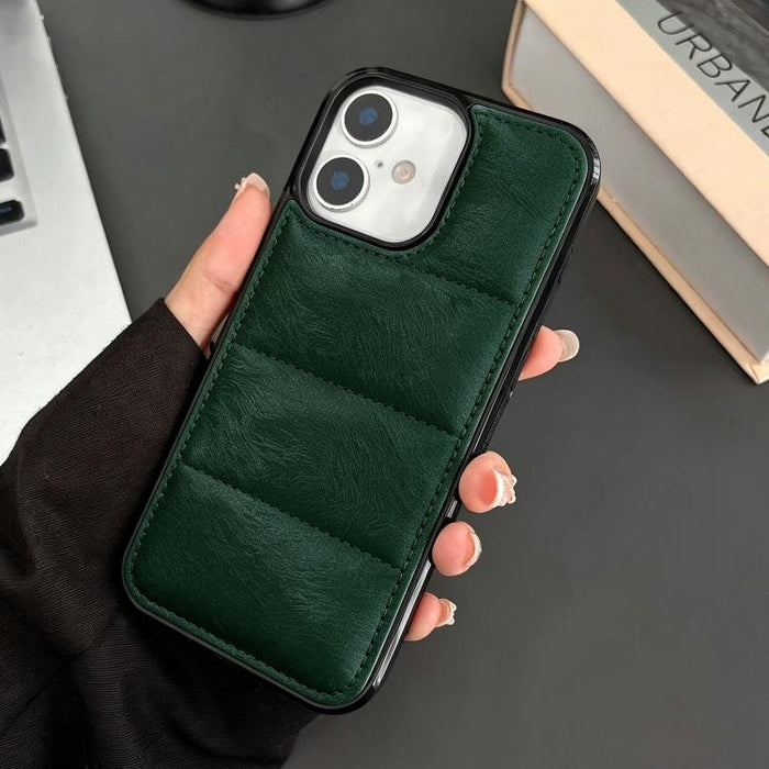 Funda para teléfono de PU + TPU con relleno de algodón y plumón de eider de crin de caballo, For iPhone 17 Pro Max, For iPhone 17 Pro, For iPhone 17, For iPhone 16 Pro Max, For iPhone 16 Pro, For iPhone 16 Plus, For iPhone 16, For iPhone 15 Pro Max    ...