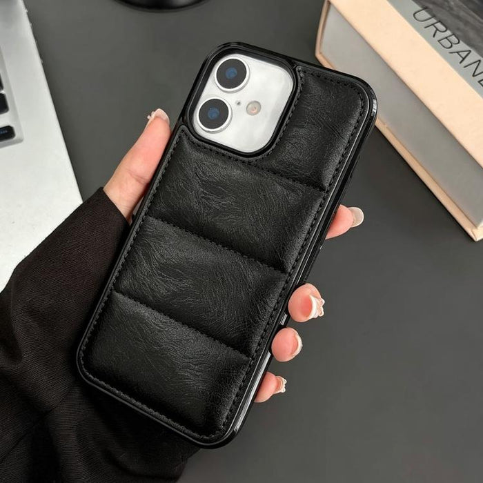Funda para teléfono de PU + TPU con relleno de algodón y plumón de eider de crin de caballo, For iPhone 17 Pro Max, For iPhone 17 Pro, For iPhone 17, For iPhone 16 Pro Max, For iPhone 16 Pro, For iPhone 16 Plus, For iPhone 16, For iPhone 15 Pro Max    ...