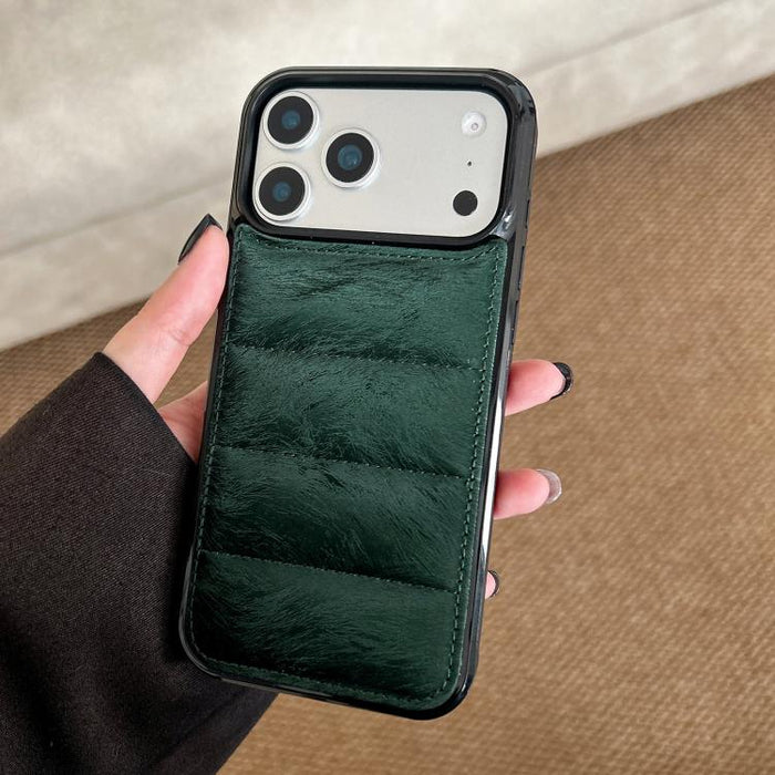 Funda para teléfono de PU + TPU con relleno de algodón y plumón de eider de crin de caballo, For iPhone 17 Pro Max, For iPhone 17 Pro, For iPhone 17, For iPhone 16 Pro Max, For iPhone 16 Pro, For iPhone 16 Plus, For iPhone 16, For iPhone 15 Pro Max    ...